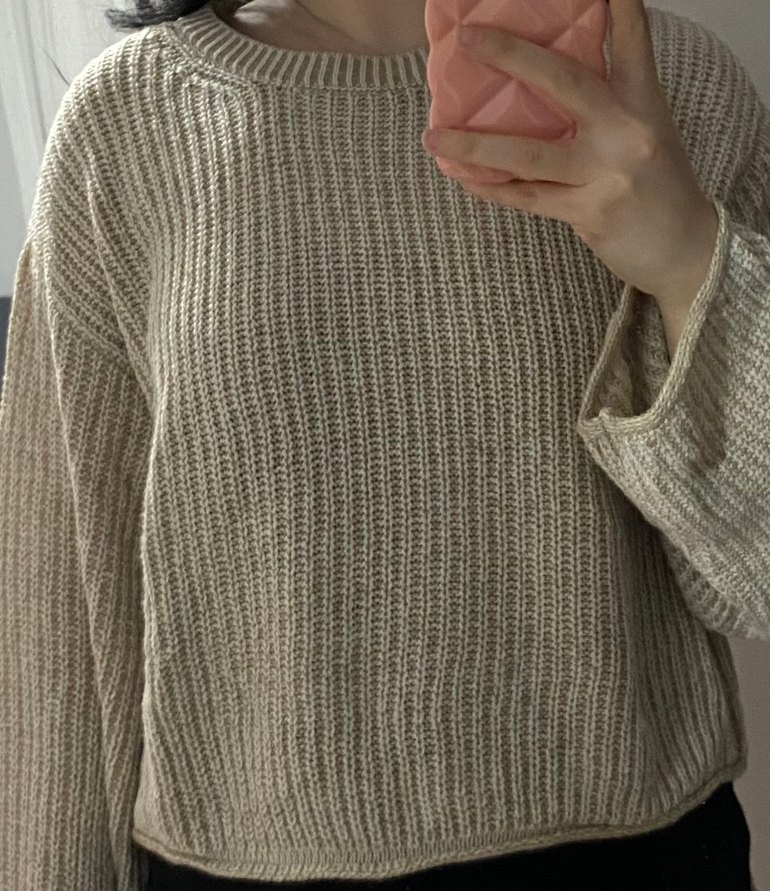 Bej Örgü Kadın Kazak - Görsel 2