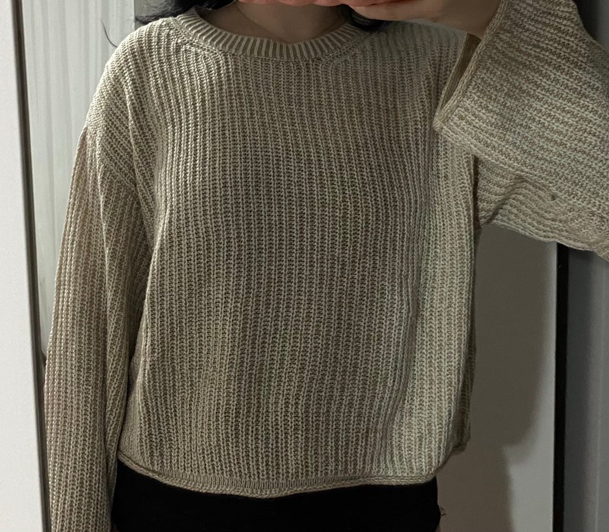 Bej Örgü Kadın Kazak - Görsel 3