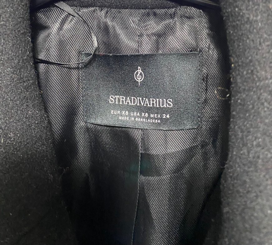 Siyah Çift Düğmeli Uzun Kaban - Görsel 2