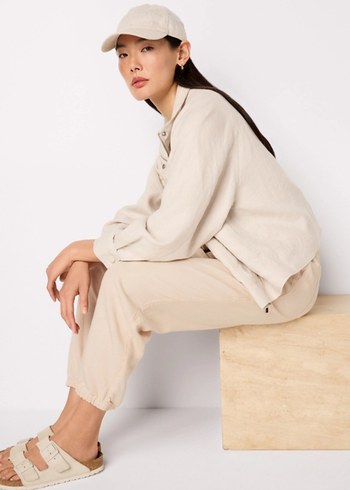 The Little White Company Bej Kadın Pamuk Rahat Kesim Pantolon