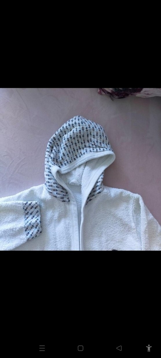 Nakışlı Beyaz Erkek Çocuk Bornozu - Görsel 4