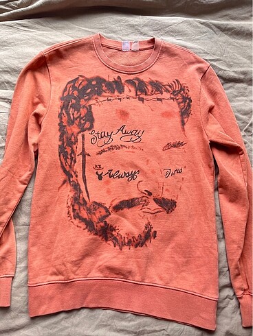post malone sweatshirt h&m turuncu