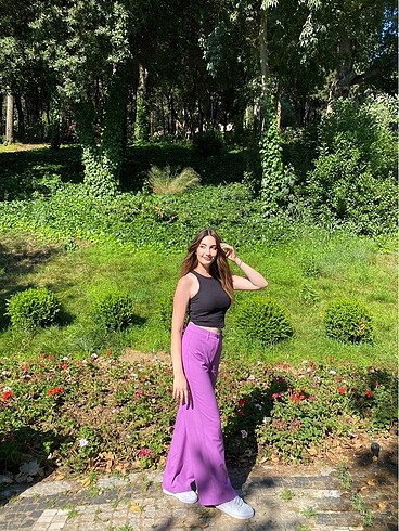 36 Beden BERSHKA kumaş wide leg pantolon