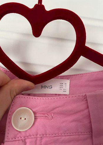Mango Mango Pembe Keten Pilili Midi Kadın Pantolon