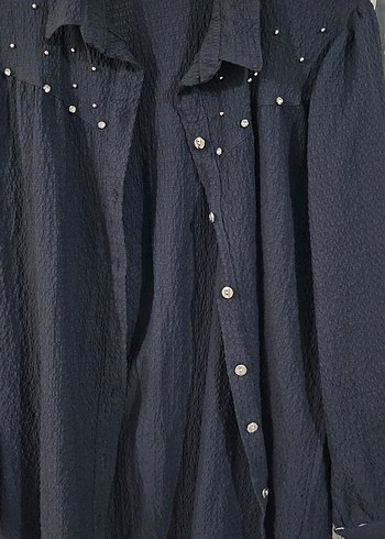 Siyah Midi Hamile Keten Ceket - Görsel 3