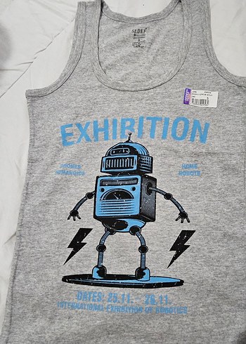 Gri Baskılı Erkek Çocuk Atlet - Görsel 4