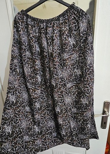 Düğmeli Çok Renkli Bohem Hamile Midi Etek - Görsel 2