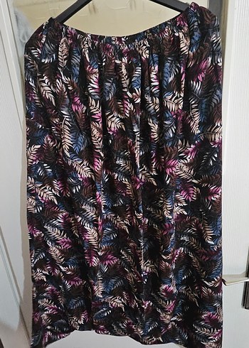 Düğmeli Çok Renkli Bohem Hamile Midi Etek - Görsel 4