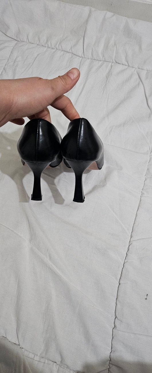 Siyah Rugan Stiletto Topuklu Kadın Ayakkabı - Görsel 3