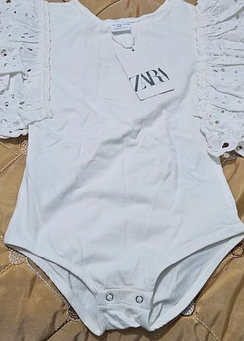 3-6 Ay Beden beyaz Renk Zara Beyaz Baskılı Çocuk Atlet