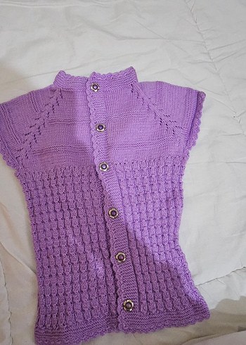 Mor Düz Örgü Hamile Süveter - Görsel 2