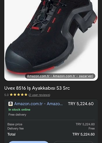 Uvex 8516 Siyah Erkek- kadın iş Ayakkabısı