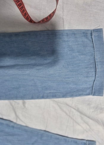 Beli Bağlamalı Rahat Kesim Mavi Kadın Kot Pantolon - Görsel 6