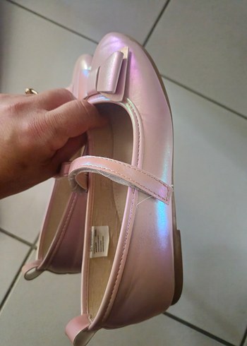 Kızlar için Pembe Tokalı Babet - Görsel 3