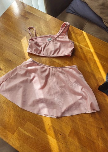 Pembe Nakışlı Kız Çocuk Bikini Seti - Görsel 3