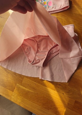 Pembe Nakışlı Kız Çocuk Bikini Seti - Görsel 5