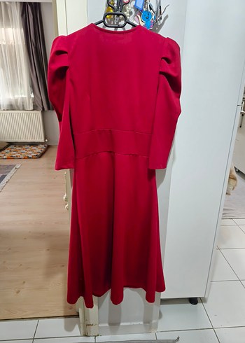 Bordo Düğmeli Uzun Hamile Kabanı - Görsel 5