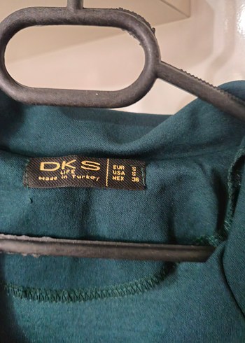 Kemerli V Yaka Uzun Yeşil Elbise - Görsel 6