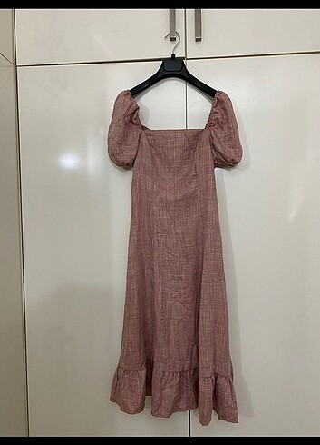 Pudra pembesi yazlık elbise