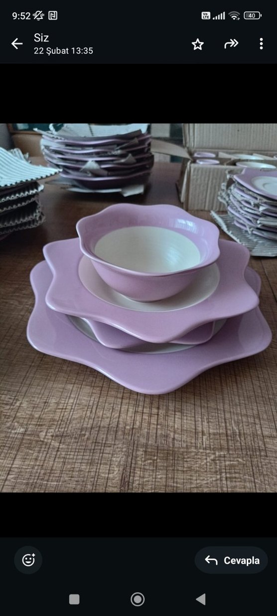 Karaca Pastel Mor Vintage Yemek Takımı - Görsel 5