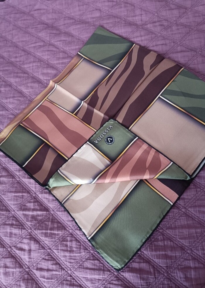 Vissona ipek eşarp  - Görsel 5