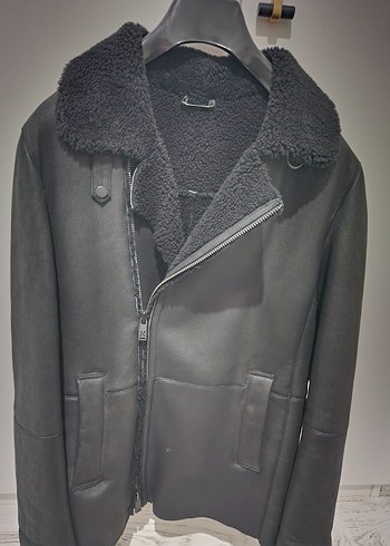 Sıyah Deri  Kürk Detaylı Ceket - Görsel 8