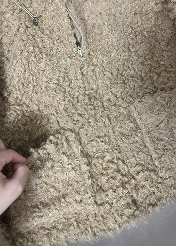 m Beden Bej Peluş teddy Kadın Ceket
