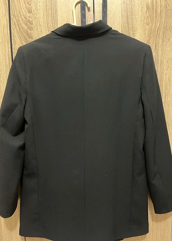 36 Beden Düğmeli Siyah Kadın Blazer Ceket