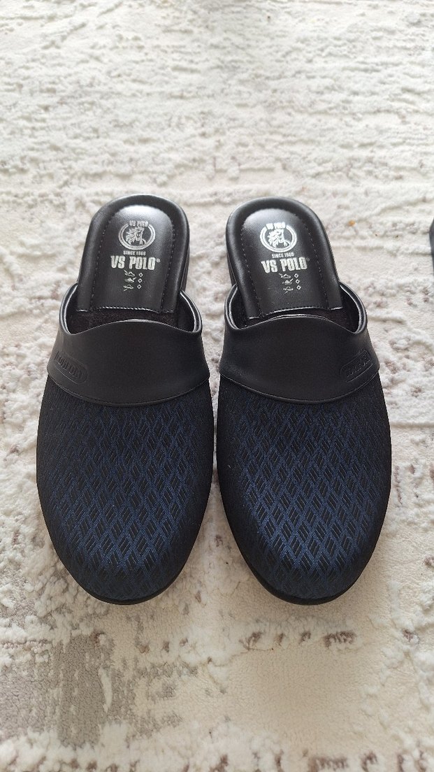 Erkek Mavi Velcro Detaylı Ev Terliği - Görsel 3