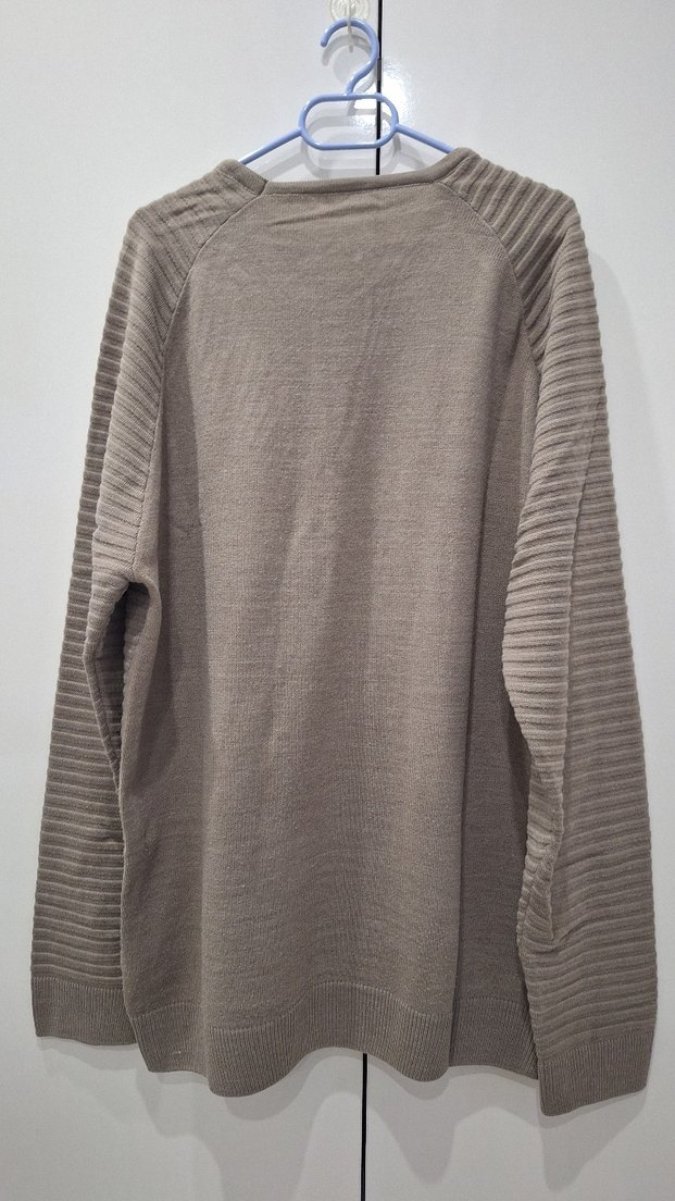 Bej Erkek Keten Triko Kazak - Görsel 4