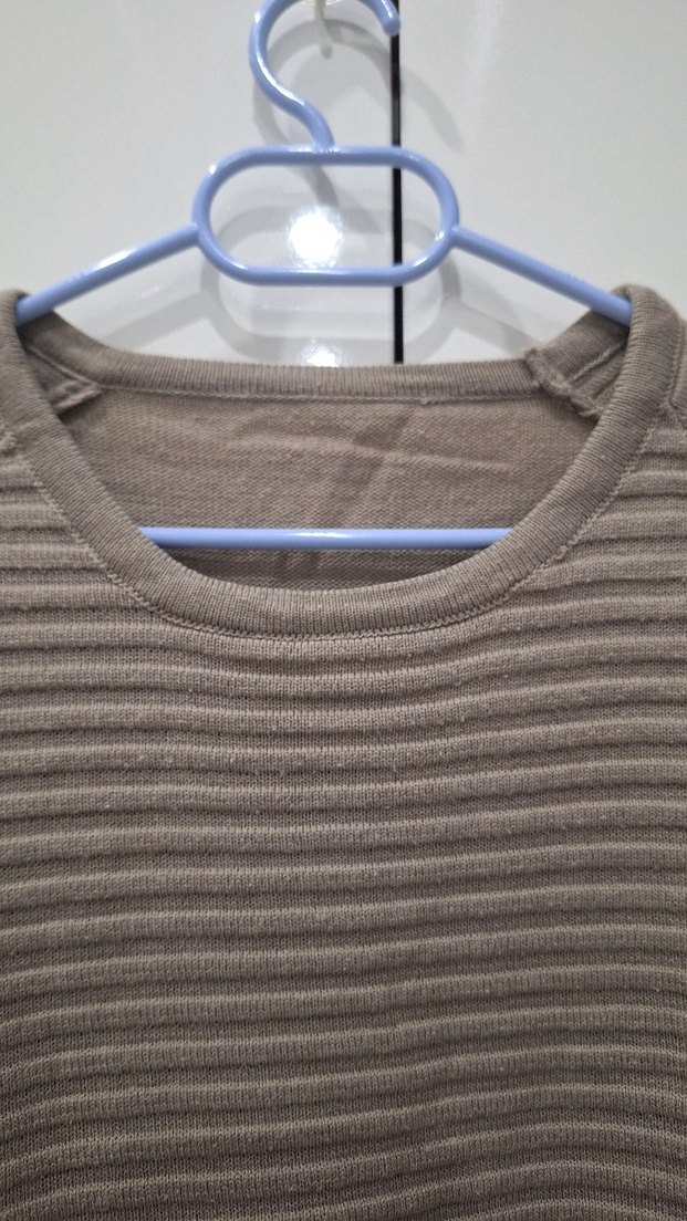 Bej Erkek Keten Triko Kazak - Görsel 2