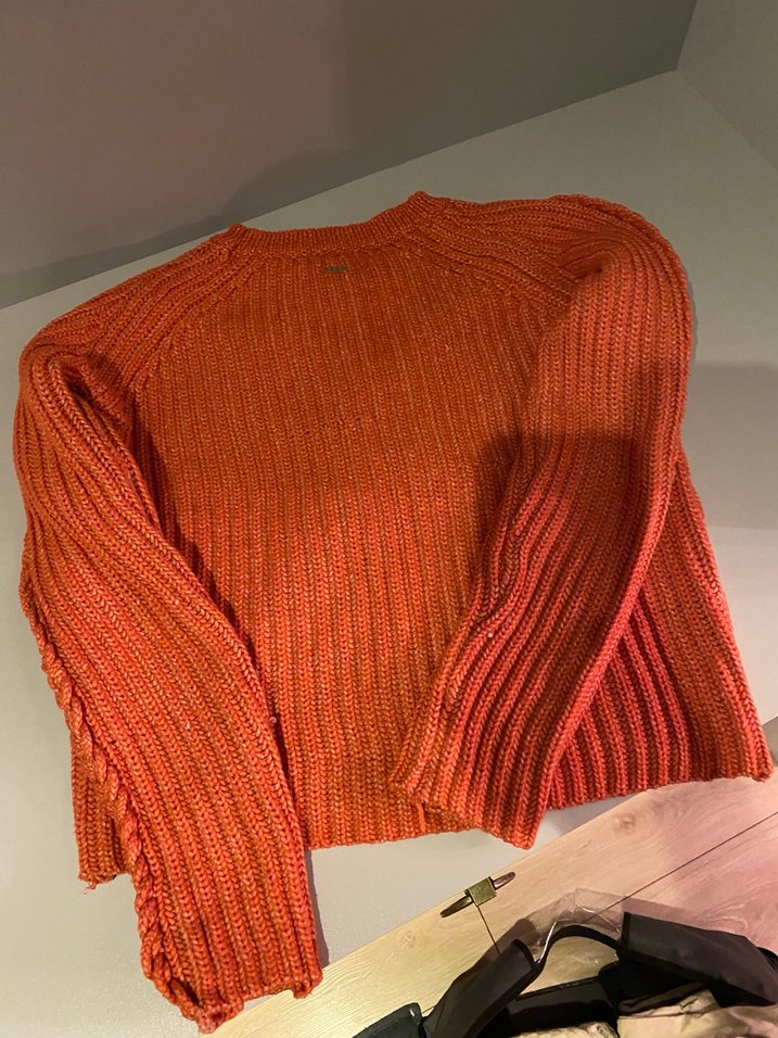 Kırmızı Örgü Kadın Kazak - Görsel 2