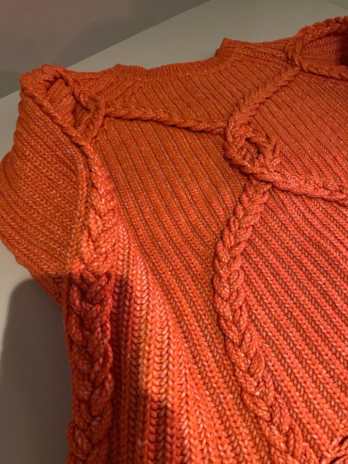 Kırmızı Örgü Kadın Kazak - Görsel 4