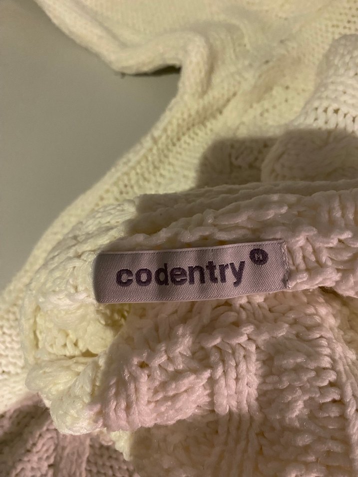 Beyaz Bohem Örgü Boğazlı Kazak - Görsel 2