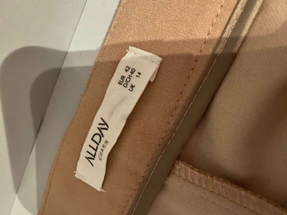 Bej Kemerli Kadın Kumaş Pantolon - Görsel 2