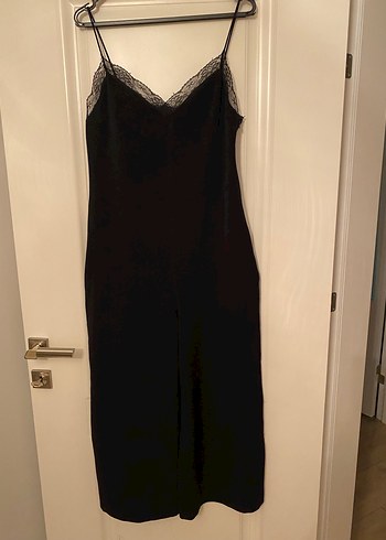 Siyah Uzun Askılı V Yaka Kadın Tulum - Görsel 3