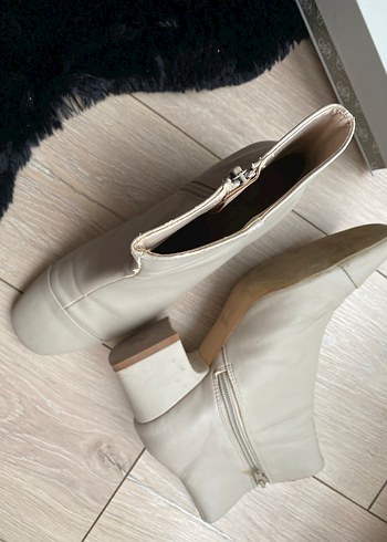 Bej Kadın Blok Topuklu Botlar - Görsel 2