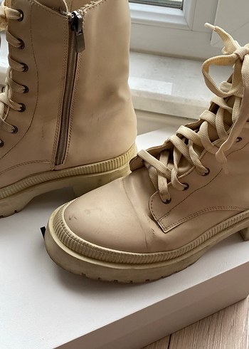 Bej Platform Topuklu Kadın Bot - Görsel 5