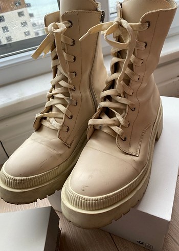 Bej Platform Topuklu Kadın Bot - Görsel 6