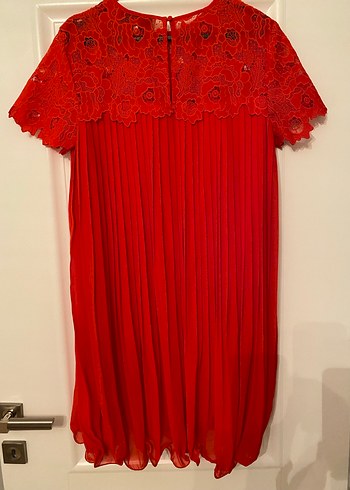 Kırmızı Piliseli Midi Elbise İpekyol - Görsel 3