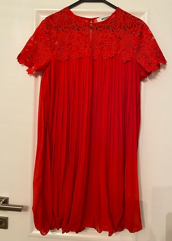 Kırmızı Piliseli Midi Elbise İpekyol - Görsel 2