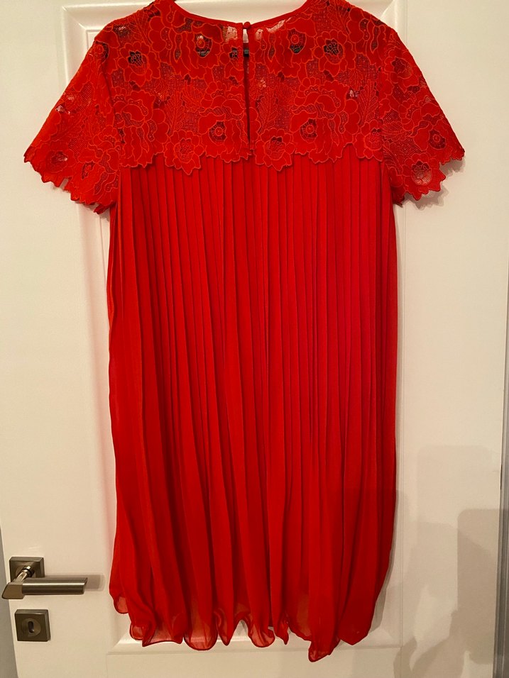 Kırmızı Piliseli Midi Elbise İpekyol - Görsel 3