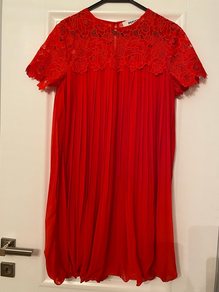 Kırmızı Piliseli Midi Elbise İpekyol - Görsel 2