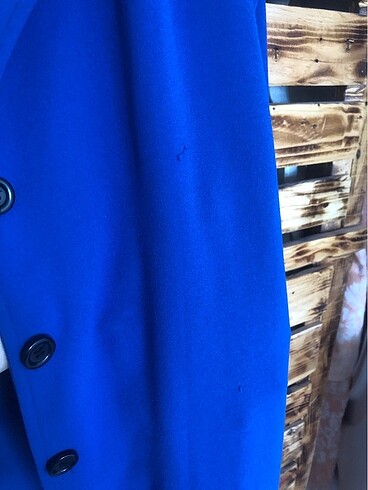 Kyo Saks mavi uzun tesettür ceket