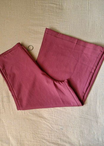Pembe Midi Kadın Kumaş Pantolon