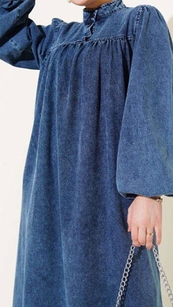 Zara tesettur kot elbise