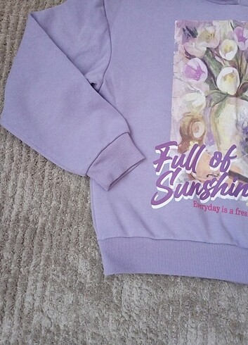 9 Yaş Beden mor Renk Kız çocuk sweatshirt