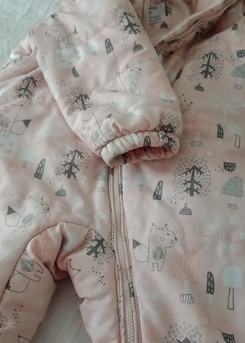 Kız Bebek Pembe Desenli Kürklü Tulum - Görsel 4