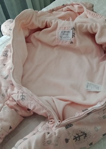 Kız Bebek Pembe Desenli Kürklü Tulum - Görsel 6