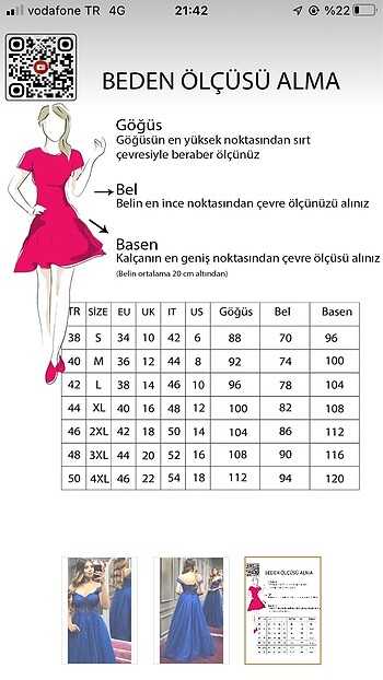 l Beden lacivert Renk Uzun Abiye Elbise